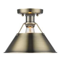Orwell AB Flush Mount in Aged Brass with Aged Brass Shade